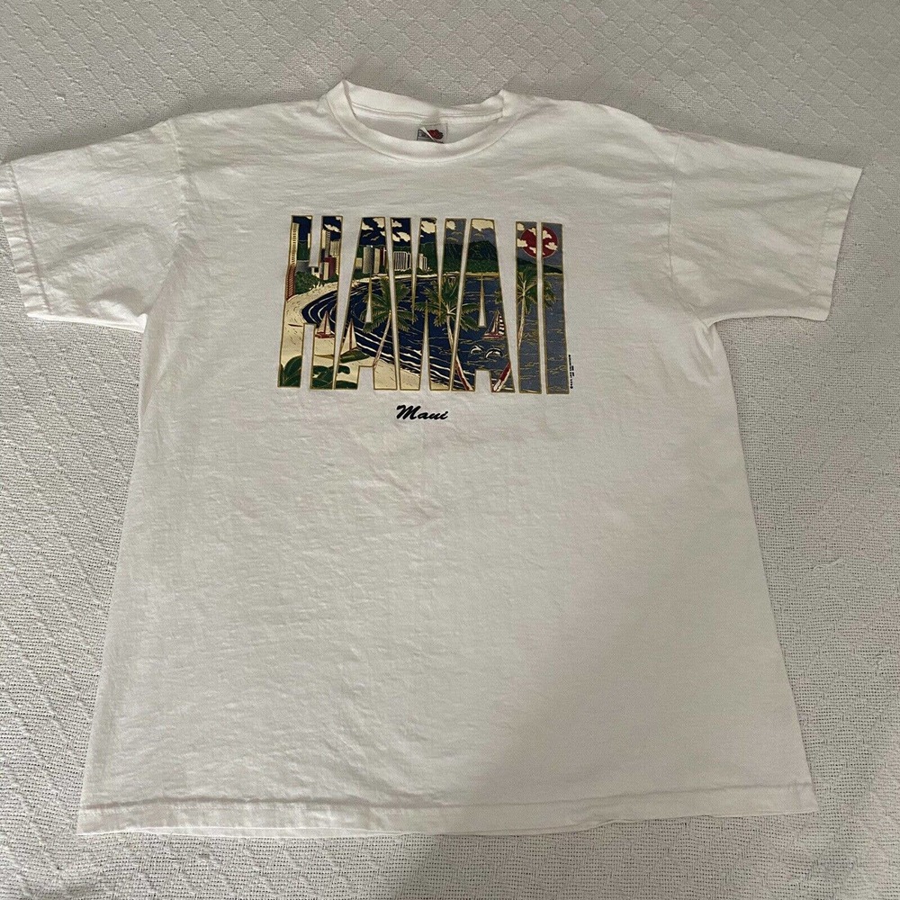 Maui Hawaii Island Graphic T-Shirt Mens Size XL Fruit Of the Loom